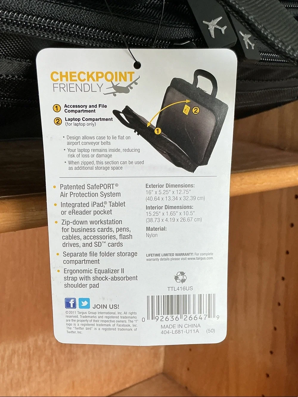 Targus Black Checkpoint-Friendly Revolution Laptop Bag